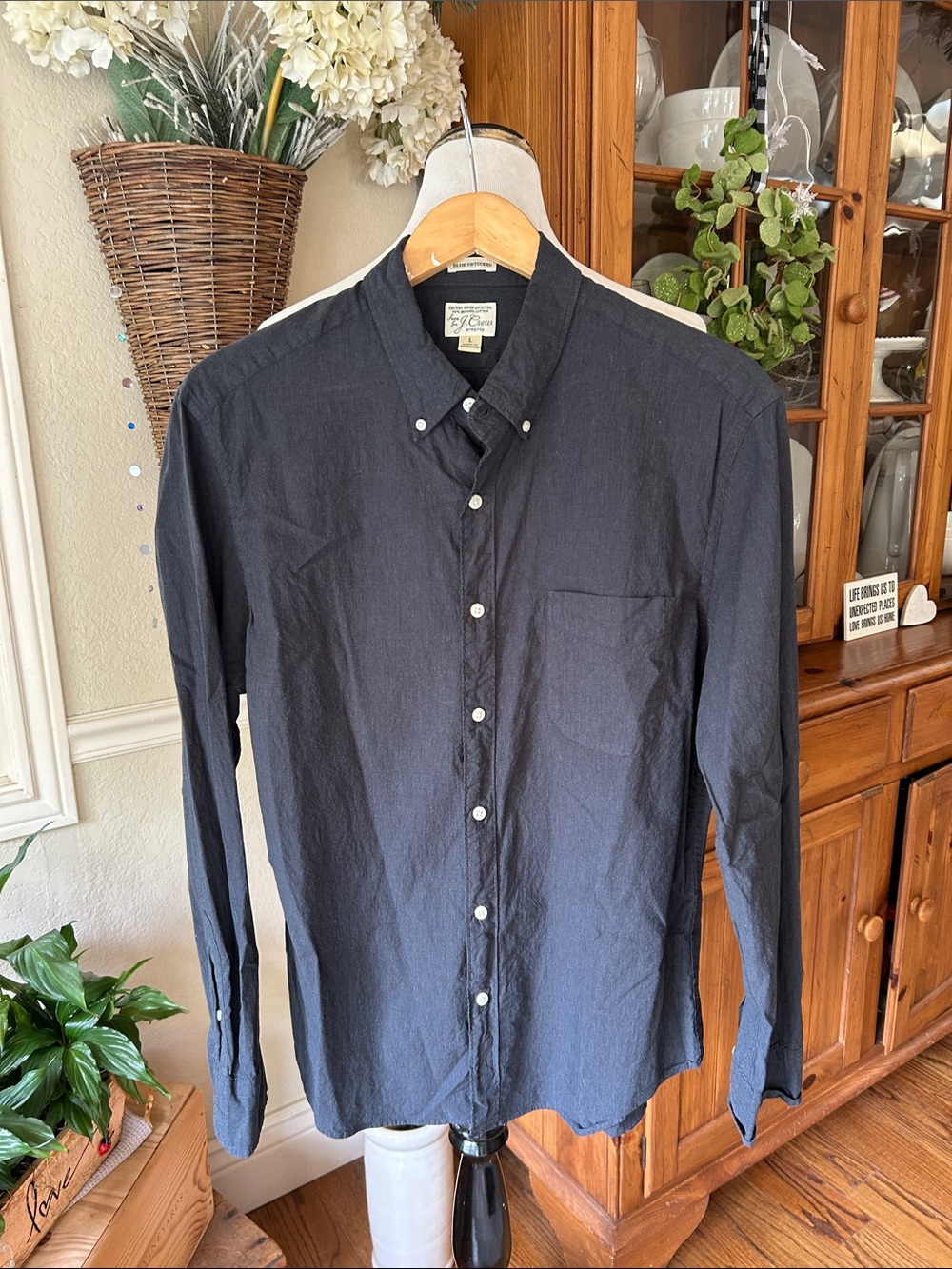 J. Crew Slim Untucked Secret Wash Organic Cotton Button Down Shirt Size Large